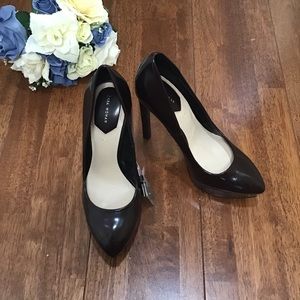 NWT Zara Brown Patent Leather Platform Pumps 36